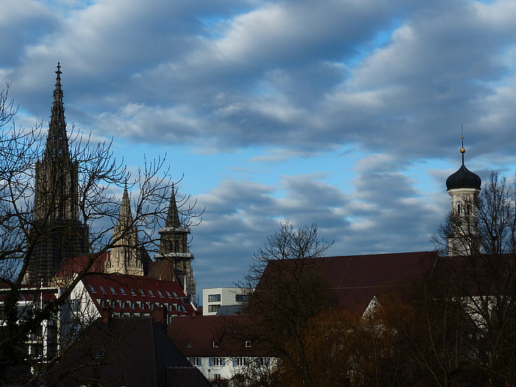 Ulm katedrāle, Münster, Ulm, ēka, baznīca, pilsēta, DOM