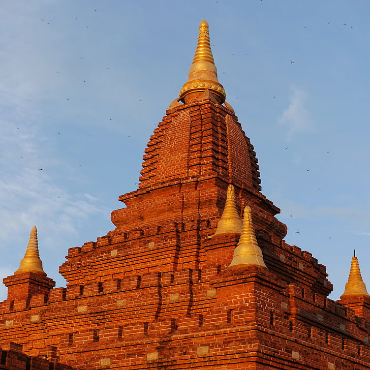 Pagoda, Bagan, Burma, Myanmar, templet, Asia, tegelstenar