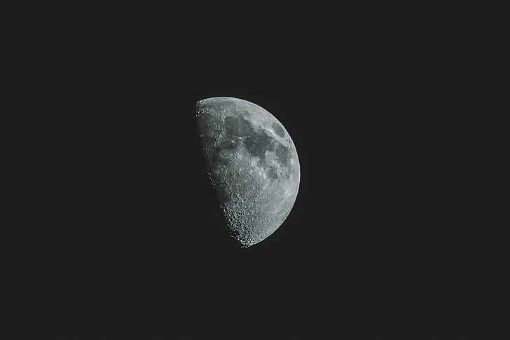 puse, mēness, aptumsums, tumša, Luna, naktī, Mēness virsmas