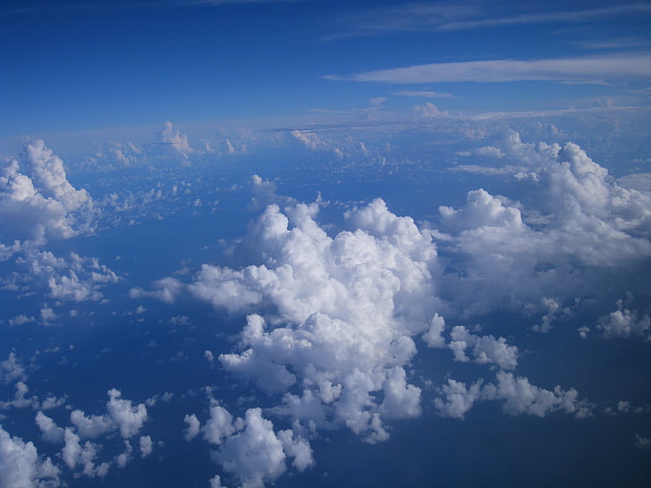 повітряна фотографія, Хмара, море, небо, білий
