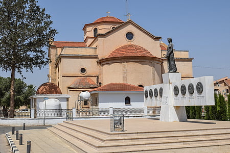 Ciprus, Avgorou, emlékmű, templom, falu, építészet, vallás