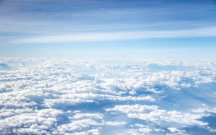 air, atmosphere, blue, blue sky, bright, cloud formation, cloudiness