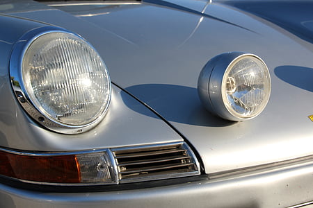 Porsche, hopea, edessä ajovalojen