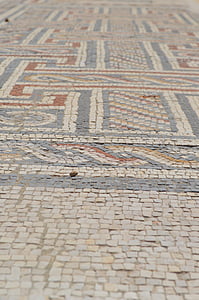 mozaika, dlaždice, malé, podlaha, staré, starožitnost