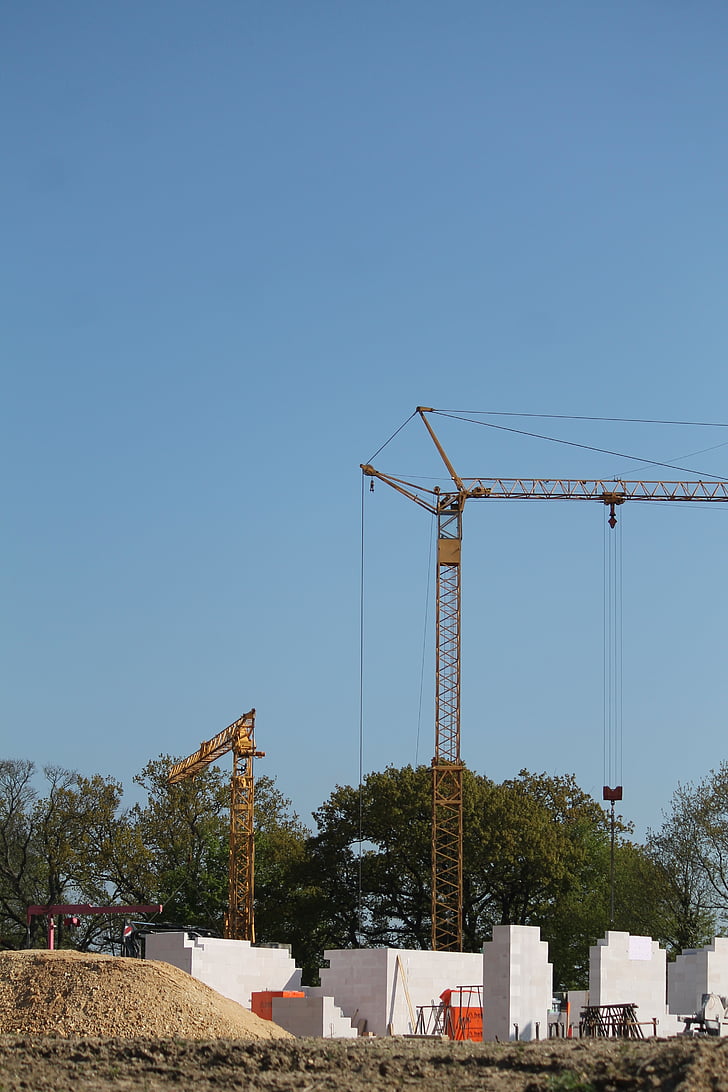 site, build, home, shell, construction work, baukran, cranes