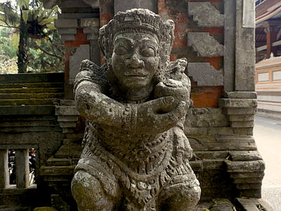 kamienne figury, Bali, posąg, kamień, człowiek