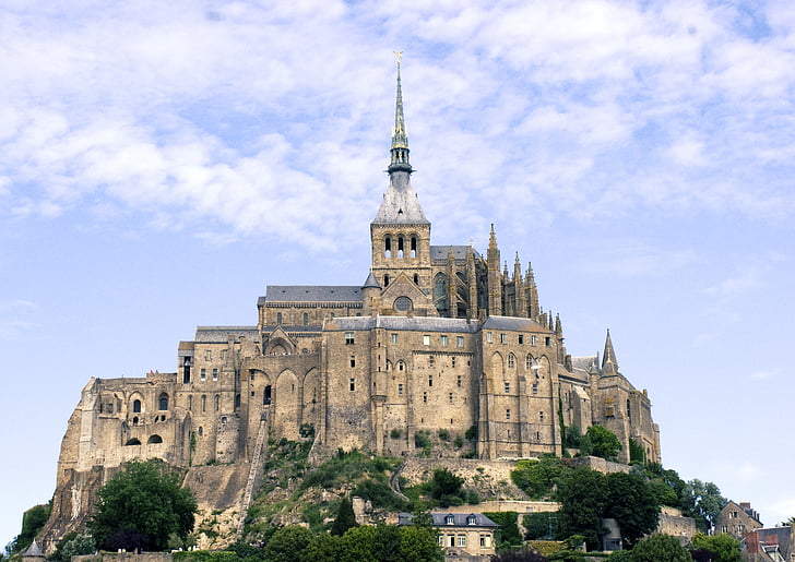 Mont, Saint, Michel, Normandie, Frankrike, øya, klosteret