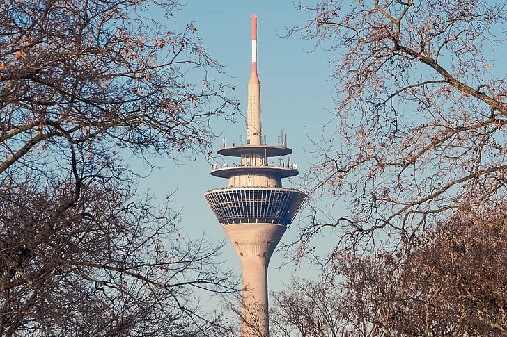 arquitetura, Torre de TV, Düsseldorf, Marco, céu, locais de interesse, edifício