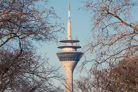 arkkitehtuuri, TV-torni, Düsseldorf, Maamerkki, taivas, Mielenkiintoiset kohteet:, rakennus