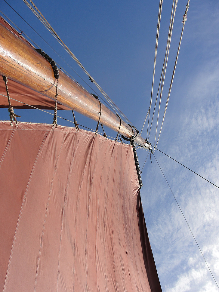 sail, sailing boat, mast, wind