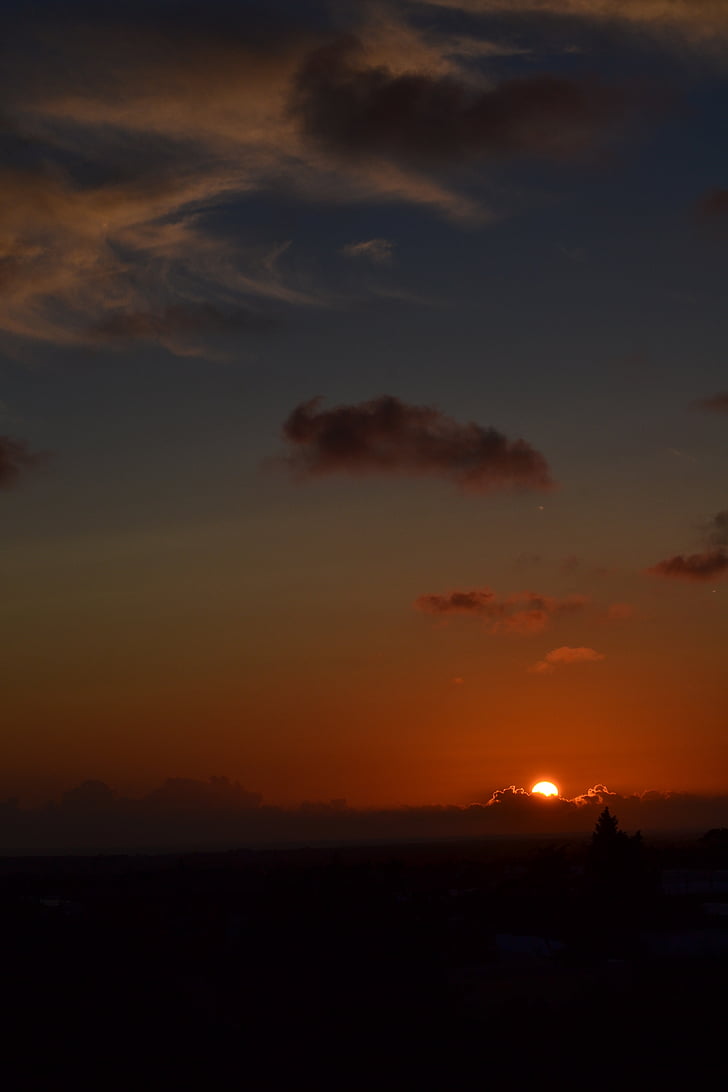 solnedgång, Cadiz, Andalusien