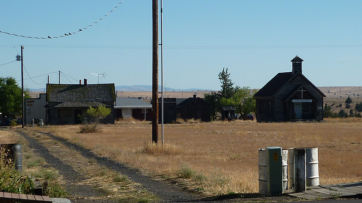 cidade fantasma, Shaniko, Oregon, histórico, abandonado, vazio, Condado de Wasco