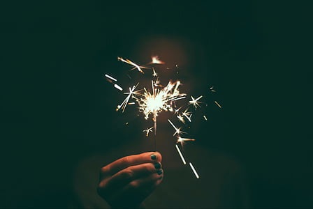 sparkler, fireworks, july 4th, fourth of july, sparks, burning, bright