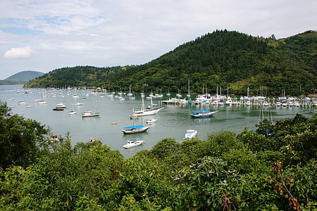 łodzie, Marina, mar, Ubatuba, Litoral, Rio santos
