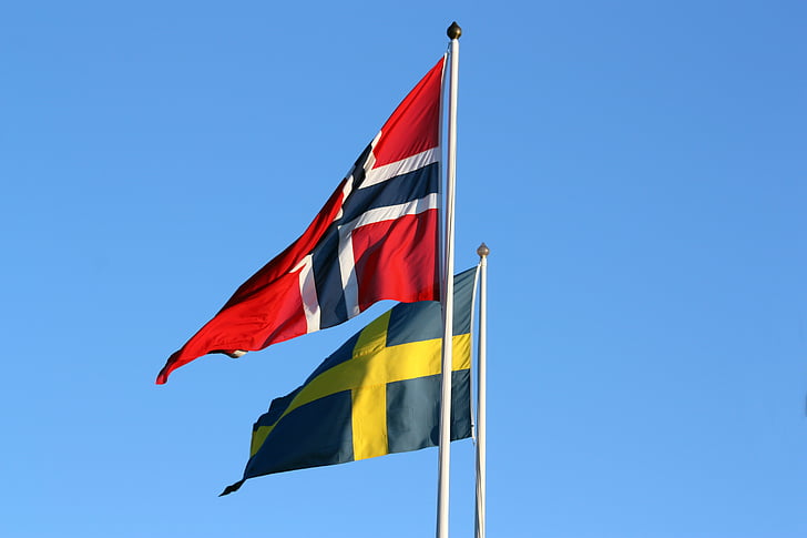 σημαίες, Σουηδικά, Νορβηγικά, σημαία της Σουηδίας