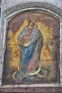 Virgen opole, los frescos de la casa, edificio, fachadas, arquitectura, ciudad, Kamienica