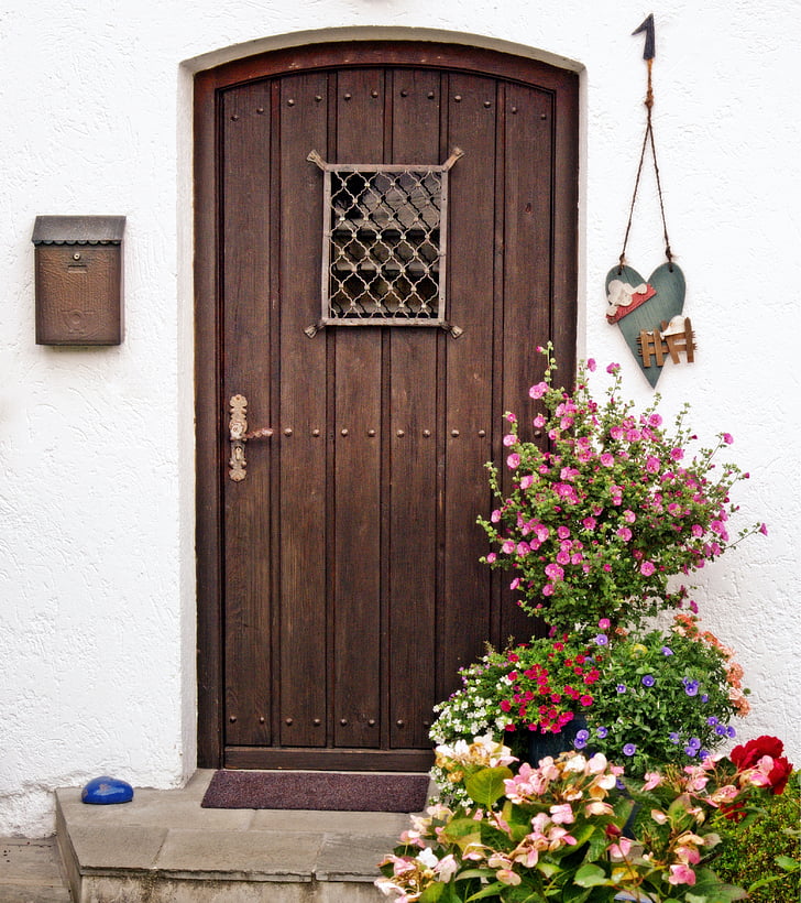 porta de madeira, entrada da casa, entrada, porta, madeira, velho, porta da frente