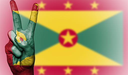 Grenada, fred, hand, nation, bakgrund, banner, färger