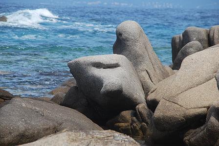 pedras, mar, água, rocha, natureza, Córsega