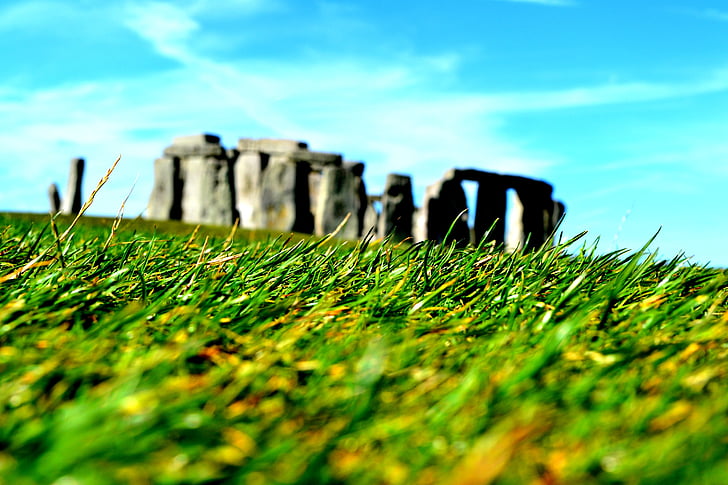 Stonehenge, Inglismaa, skulptuur, kivid, Vaade, muru, maastik