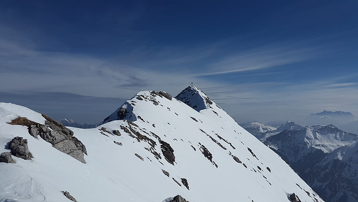 gaishorn, alpint, tannheimer fjell, fjell, Allgäu, toppmøtet, steinete