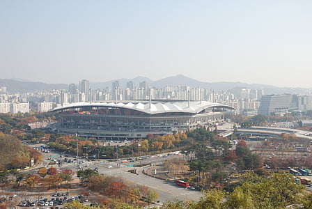 widok na miasto, niebo park, Seoul