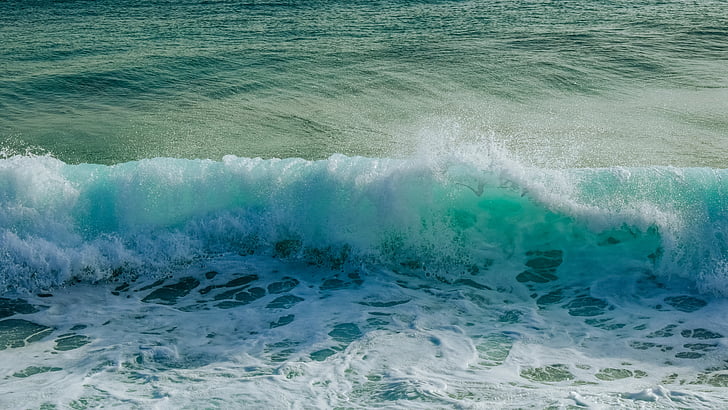 val, koji razbija, more, Obala, priroda, plaža, štrcanje