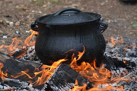 pot, black, fire, fire - Natural Phenomenon, flame, heat - Temperature, burning
