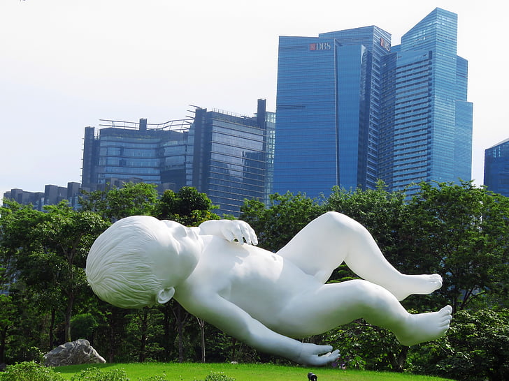 싱가포르, 의해 정원, 마리나, 관광, 정원, 아시아, 아기