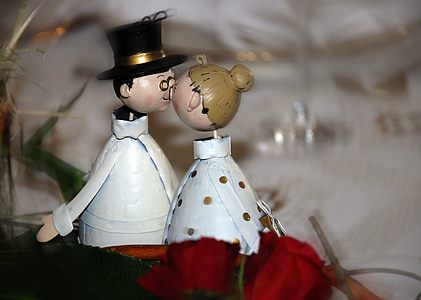 casal, beijo, amor, Figura, casamento, decoração, Natal