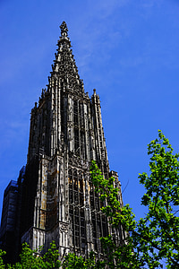 ulm cathedral, münster, ulm, building, dom, tower, church