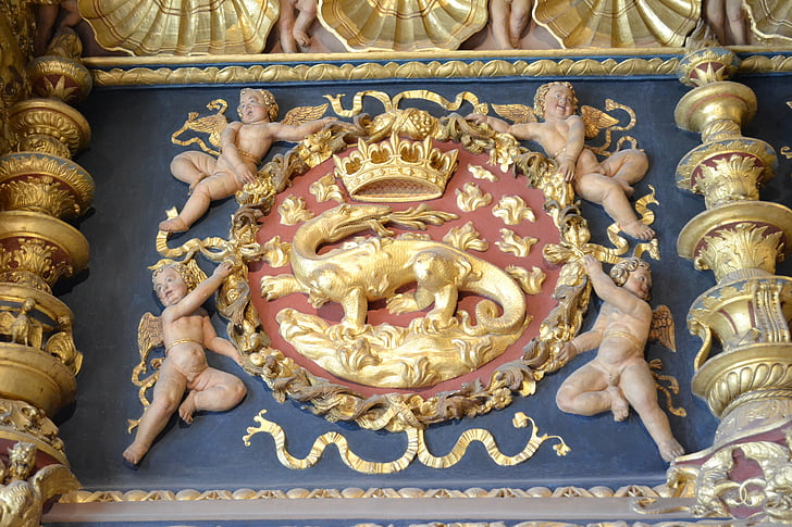 Salamander, vaakuna kuningas, Chateau de blois, Castle françois i, Blois, Kuninkaallinen linna, king's castle