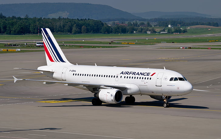 Air france, Airbus a319, Аэропорт Цюрих, A319, Аэропорт, Транспорт, Швейцария