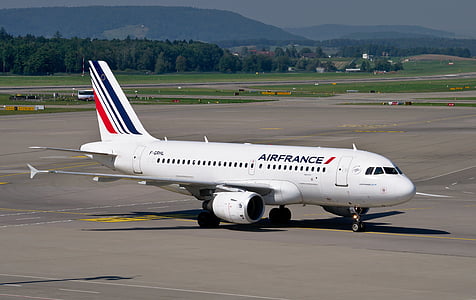 az Air france, Airbus a319, Zürich Airport, A319, repülőtér, közlekedés, Svájc