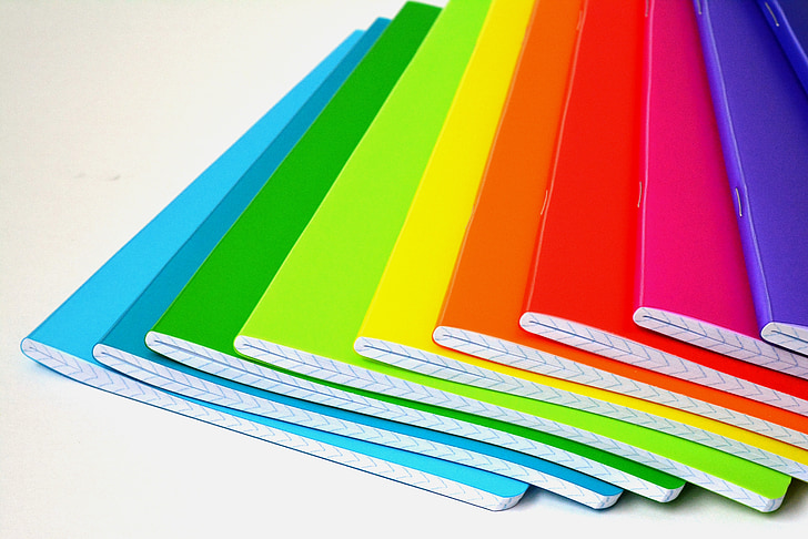 notebooks, color, colored, rainbow, saturated, the colour of the, screen