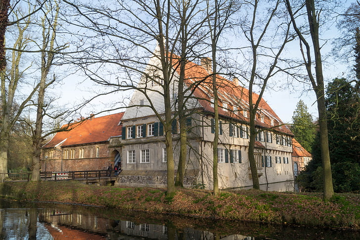 Castell, l'aigua, edat mitjana, Alemanya, riu, vell, arquitectura