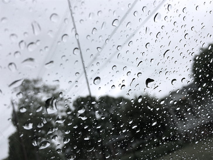 clear, glass, water, drops, daytime, raining, rain