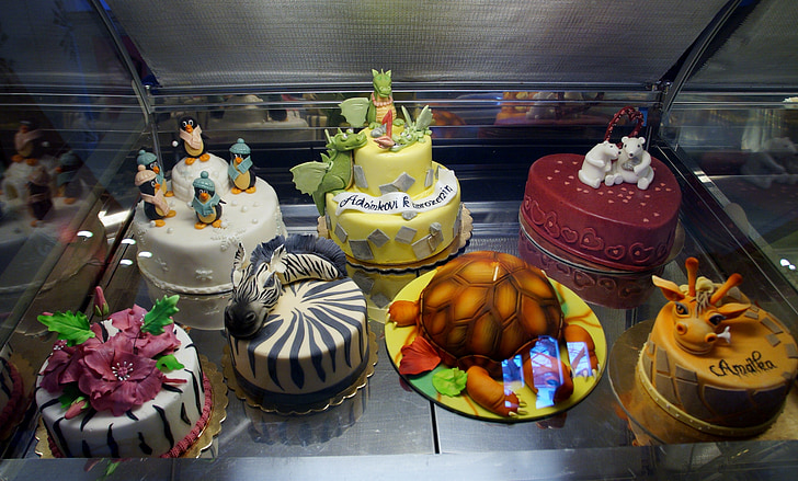 konditoriassa, kakut, Makea, mlsat, syntymäpäivä, sisustus, kakku