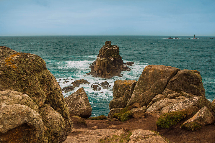 Land's end, Cornwall, óceán, tengeri tájkép, természet, Horizon, Amerikai Egyesült Államok