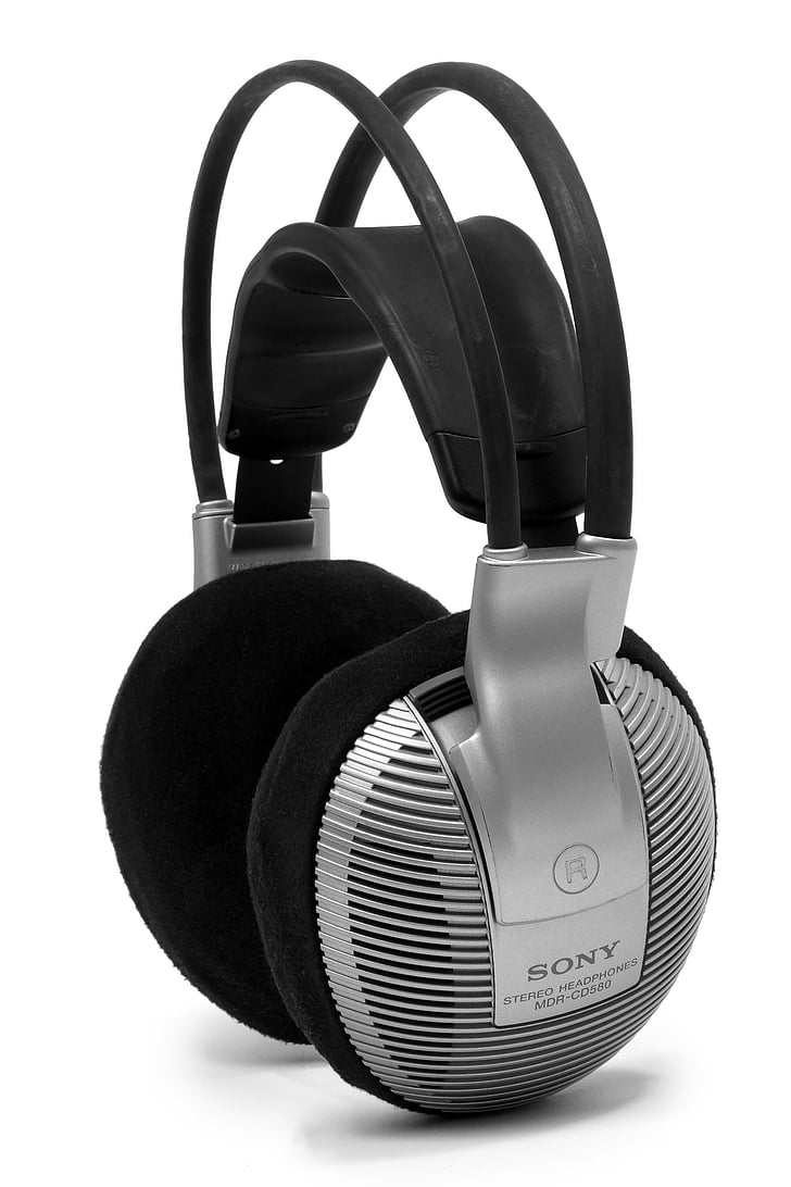 Sony, MDR, cd580, fones de ouvido, fundo branco, cortar, moda