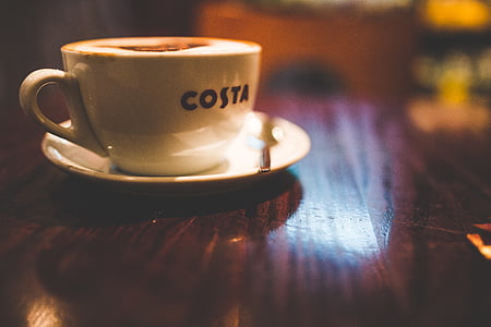 Kofeina, Kawa, Puchar, napój, Espresso, kubek, spodek