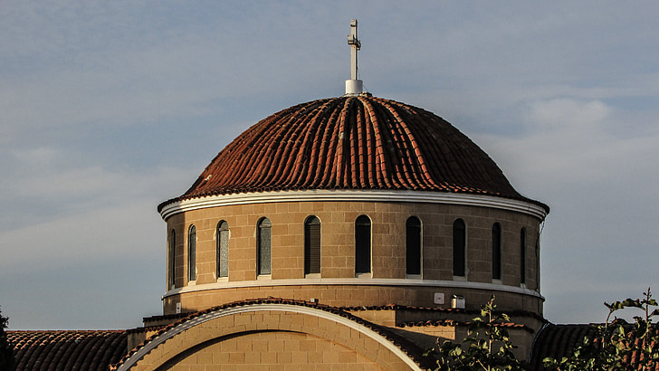 Cyprus, Paralimni, Ayios georgios, kerk, koepel, het platform, orthodoxe
