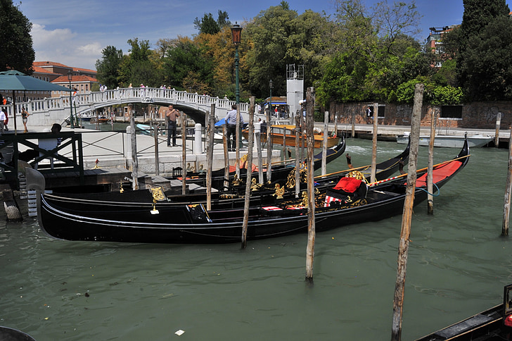 gondola, Wenecja, Włochy, kanał, wody, Wenecja Włochy, łodzie