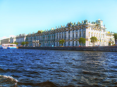 stavbe, zimski dvorec, reka, barje, Peter, Rusija