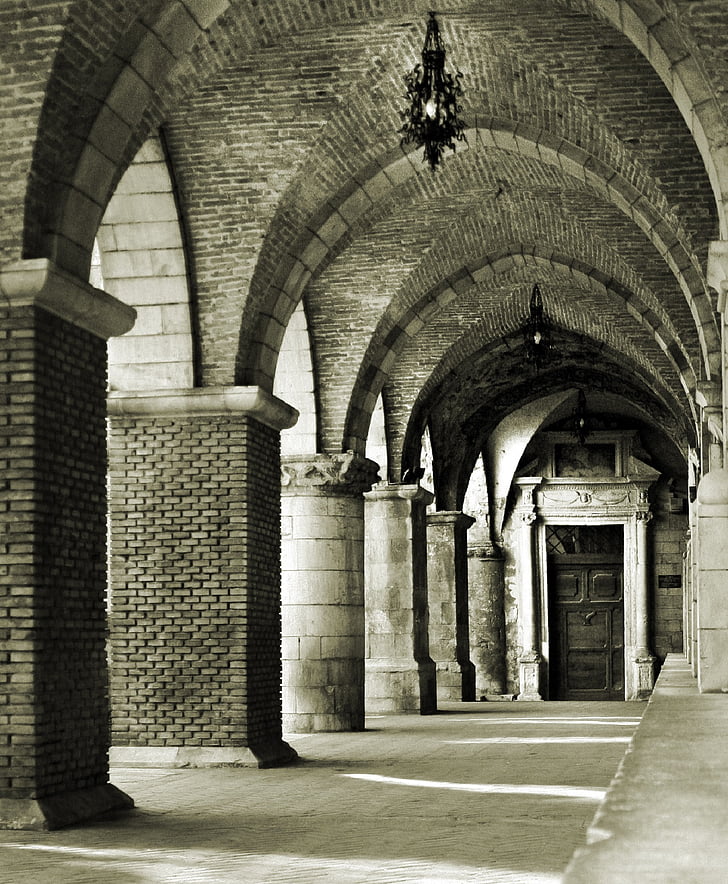 portikus, kostel, Santa maria maggiore, Itálie, Architektura, oblouk, sloupce