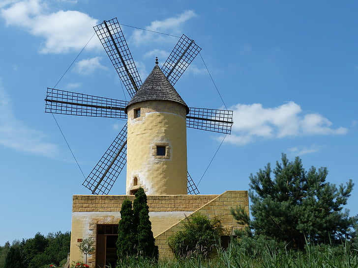 moinho, moinho de vento, energia eólica, Mediterrâneo, vento, Historicamente, Müller