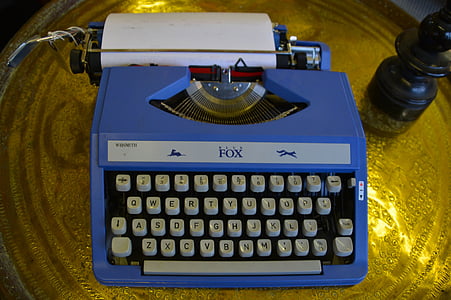 skrivemaskine, tastatur, gamle, vintage, retro, antik, skrive