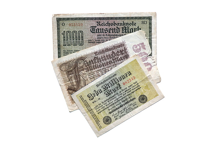 dollarbiljet, Imperial bankbiljet, miljoenen, Mark, inflatie, 1922, 1923