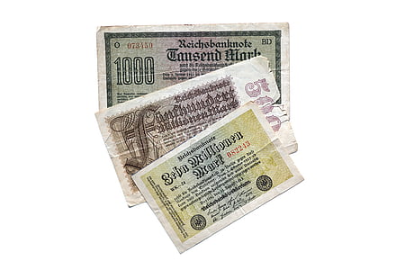 dolerių, imperijos banknotas, milijonai, ženklas, infliacija, 1922, 1923 m.