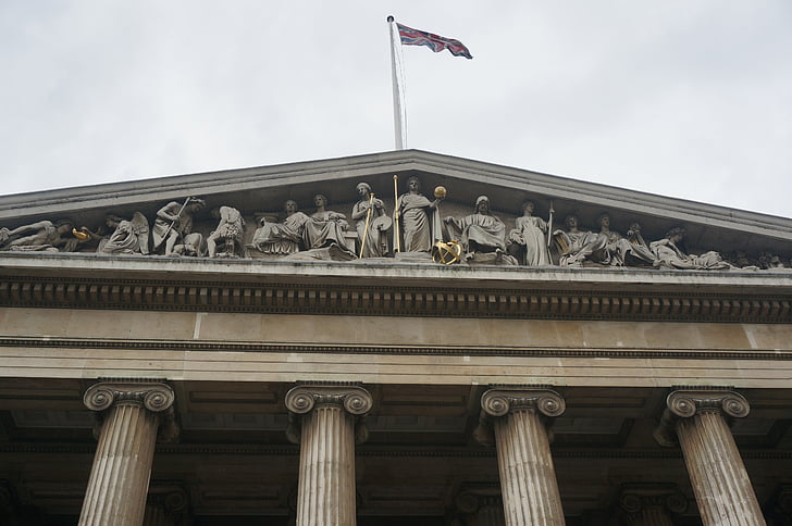 the british museum, united kingdom, flag